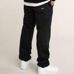 Baggy Jogginghose Herren Schwarz, 100% Baumwolle, breite Passform, Seitenansicht