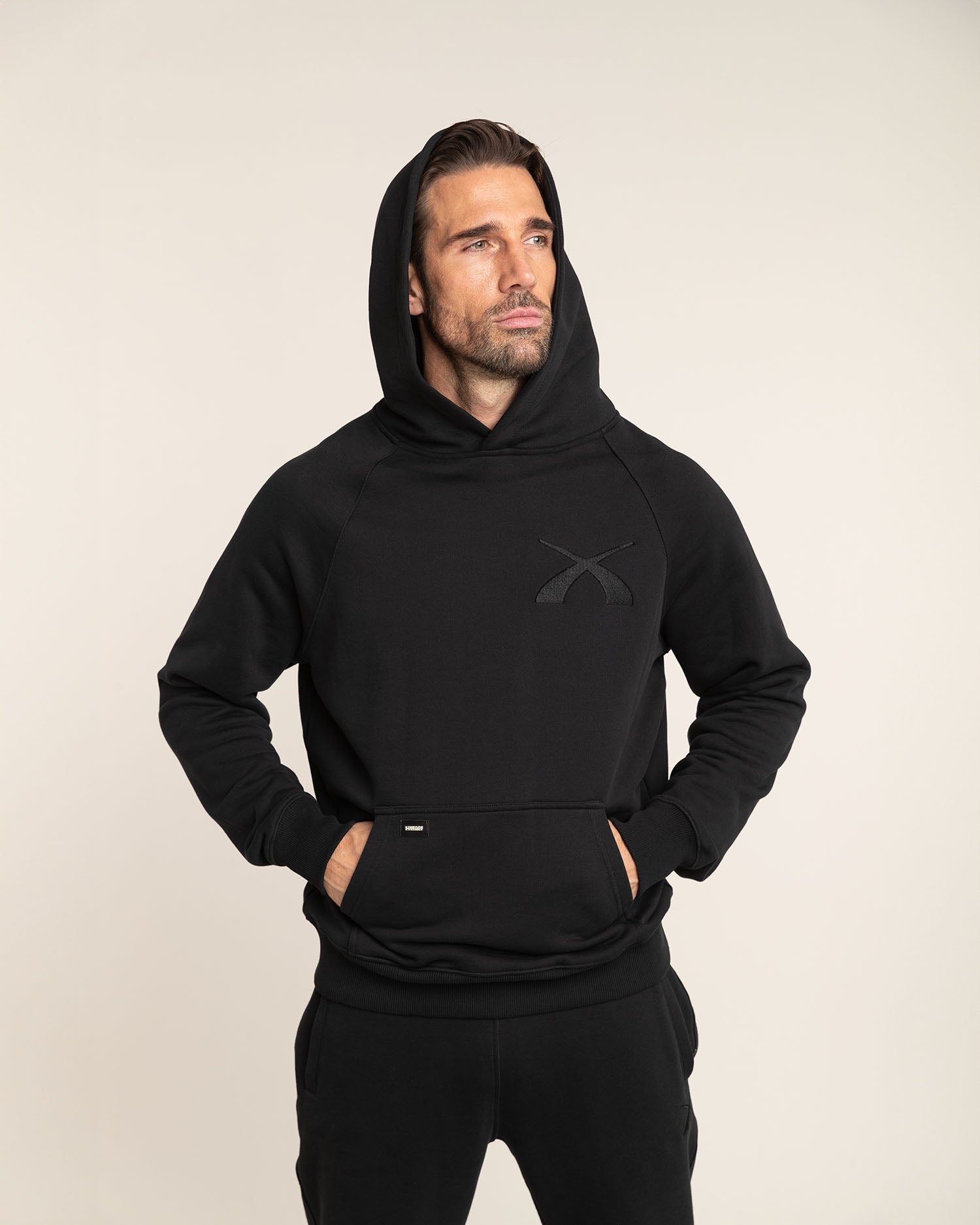Black Hoodie Basic 100 % Baumwolle