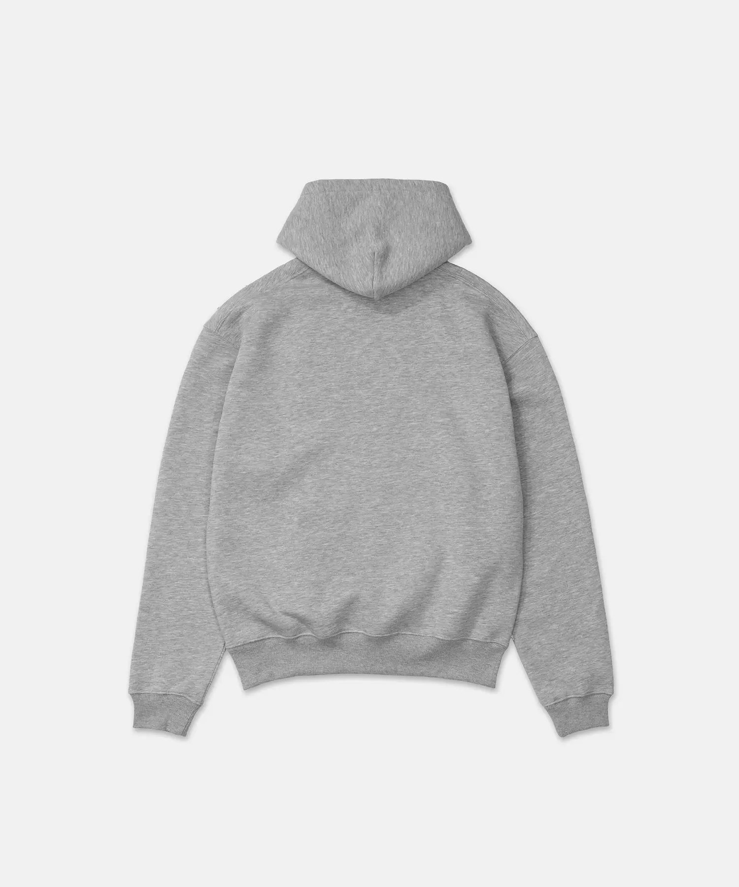 Rückansicht des SQUEQO Monogram Hoodies in Heather Grey.