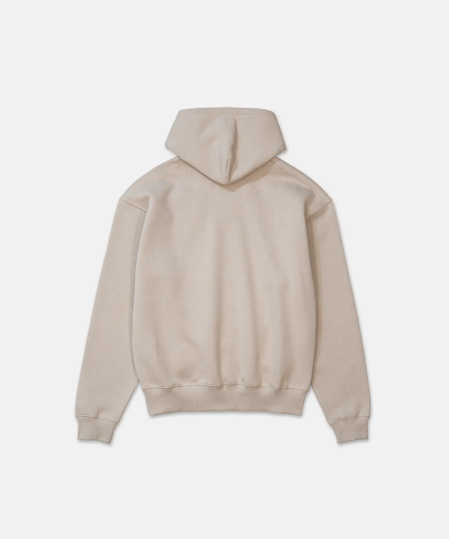 Rückansicht des SQUEQO Monogram Hoodies in der Farbe Sand.