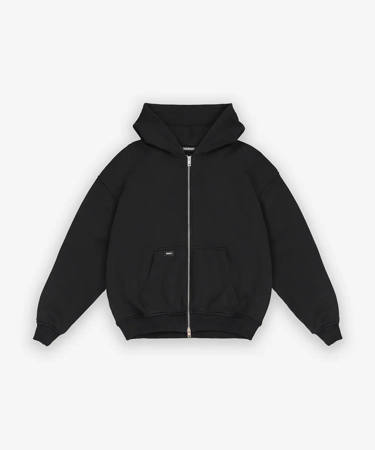 Oversized Zip Hoodie in Schwarz von SQUEQO Streetwear