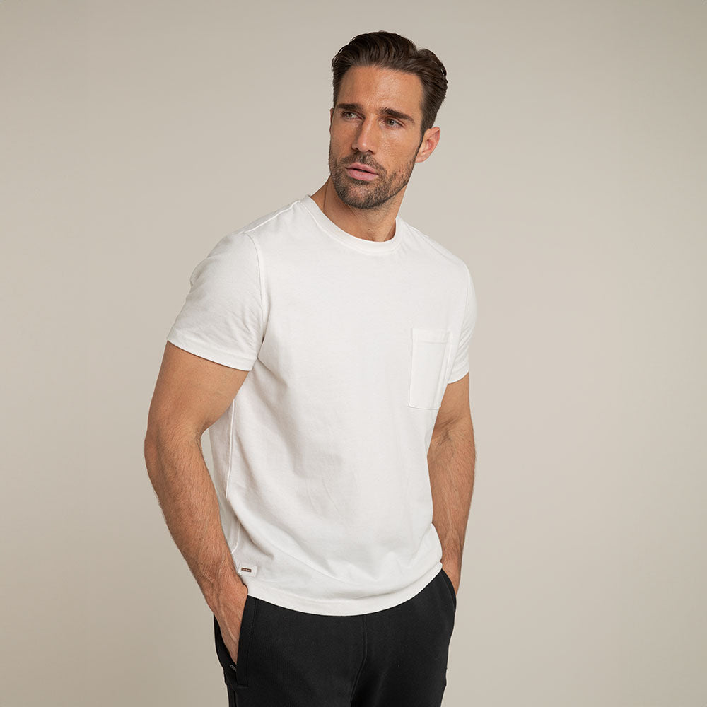 Basic T-Shirt Weiß mit Tasche