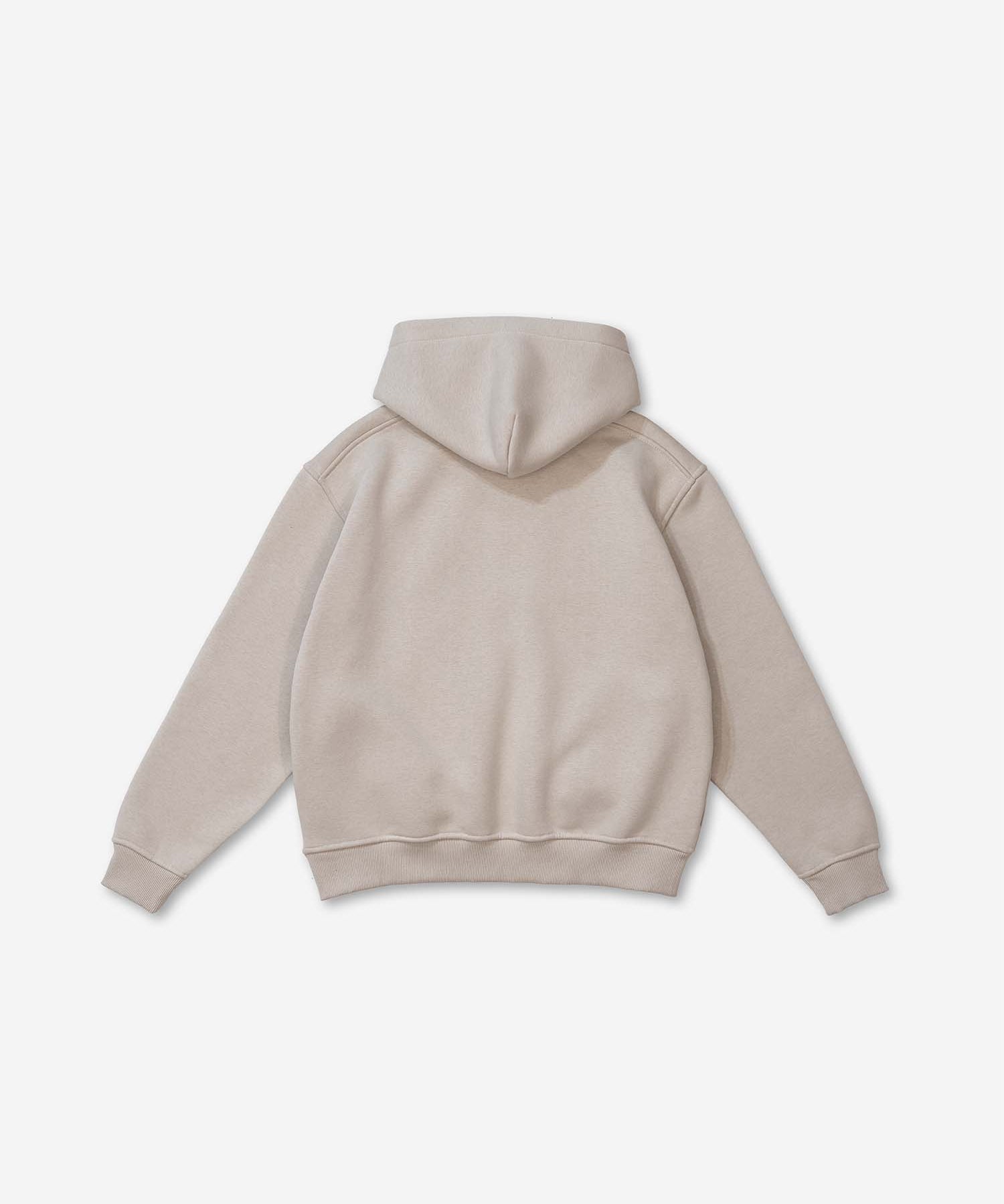 Rückansicht Damen Elodie Hoodie – Beige (mit Seitentaschen) ohne Print
