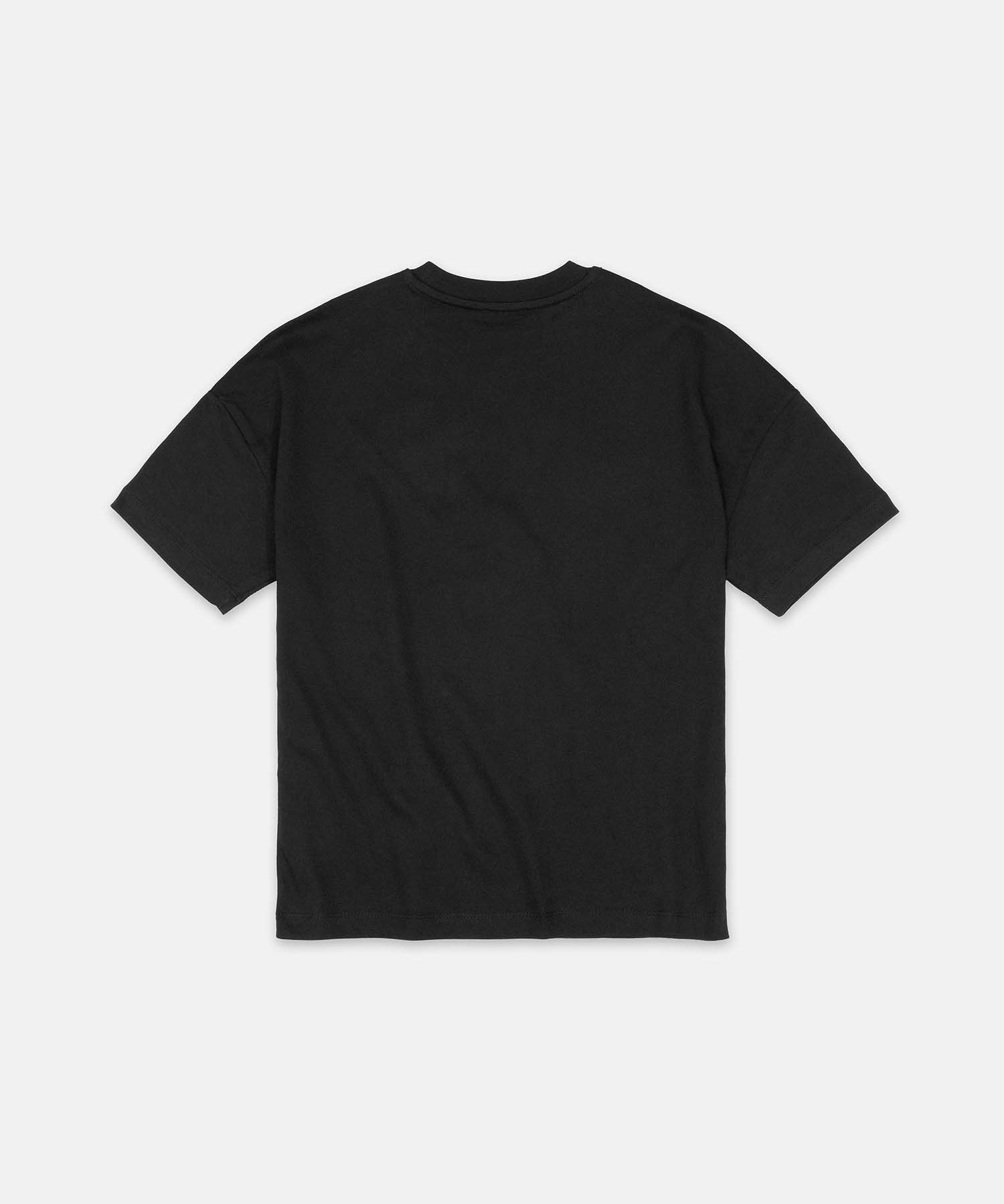 Rückansicht Elodie Damen T-Shirt schwarz mit SQ Monogramm Logo auf der Vorderseite – hinten unbedruckt