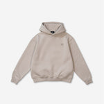 Vorderansicht Damen Elodie Hoodie – Beige (mit Seitentaschen) mit dezentem SQ-Logo