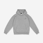 Vorderansicht Damen Elodie Oversize Hoodie in Grau (meliert) mit dezentem SQ-Brustlogo