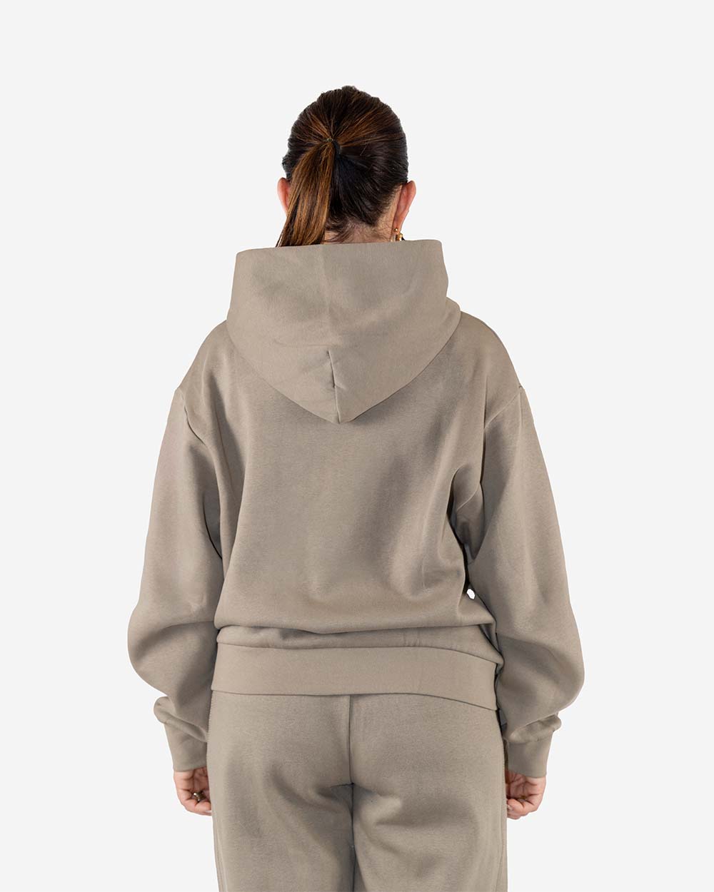 Hoodie Damen beige, Rückansicht