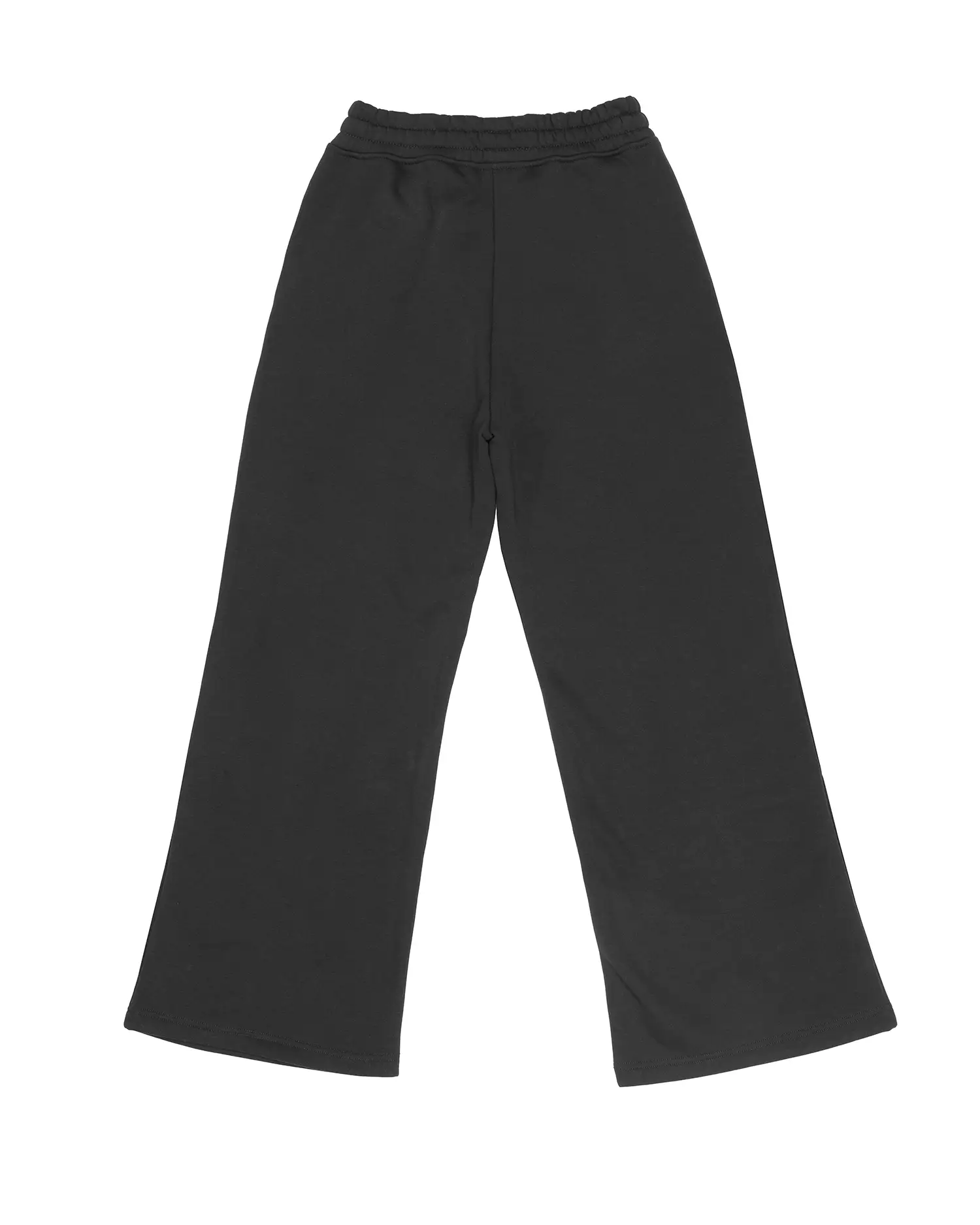 Rückseite der schwarzen Jogginghose, zeigt den entspannten Sitz und die gerade Linienführung.