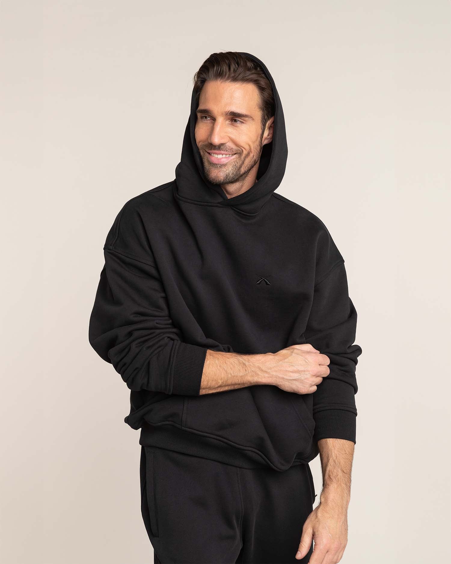 Oversized Hoodie - Schwarz - Herren