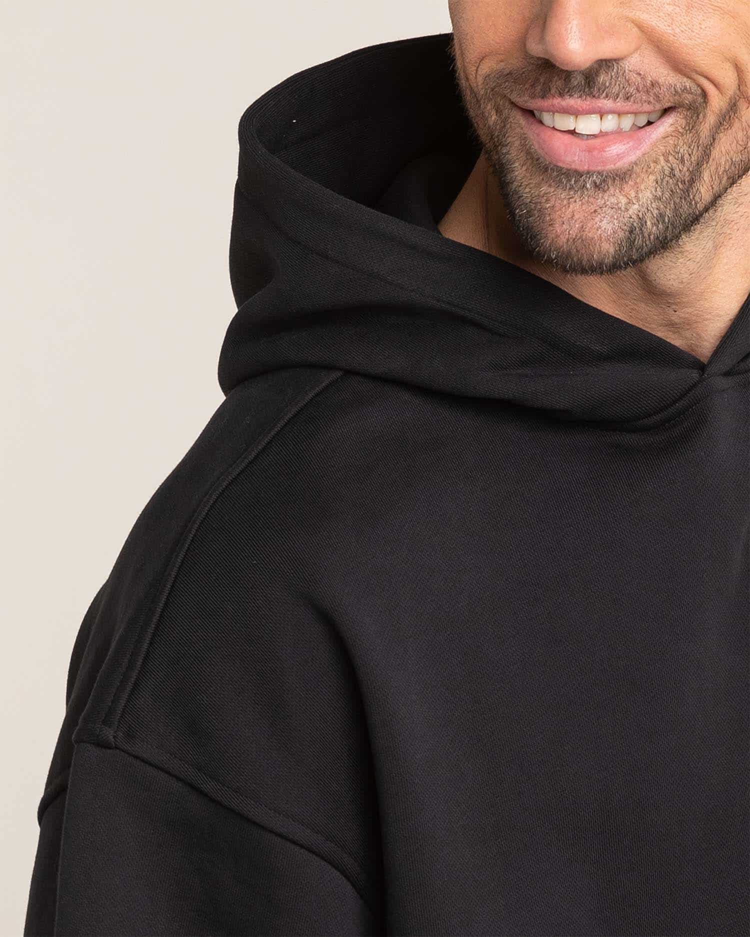 Oversized Hoodie - Schwarz - Herren