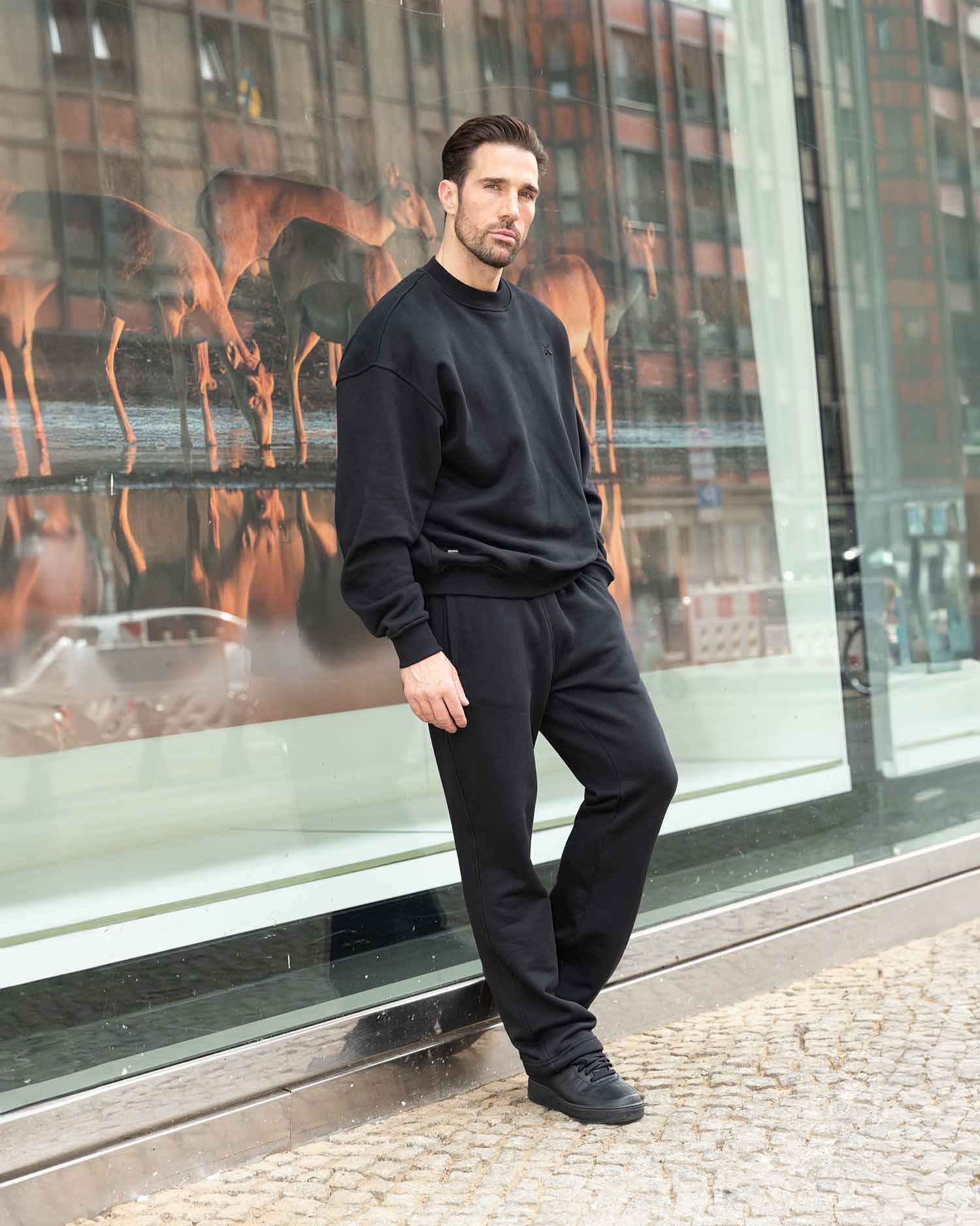 Oversized Sweatshirt Herren Schwarz