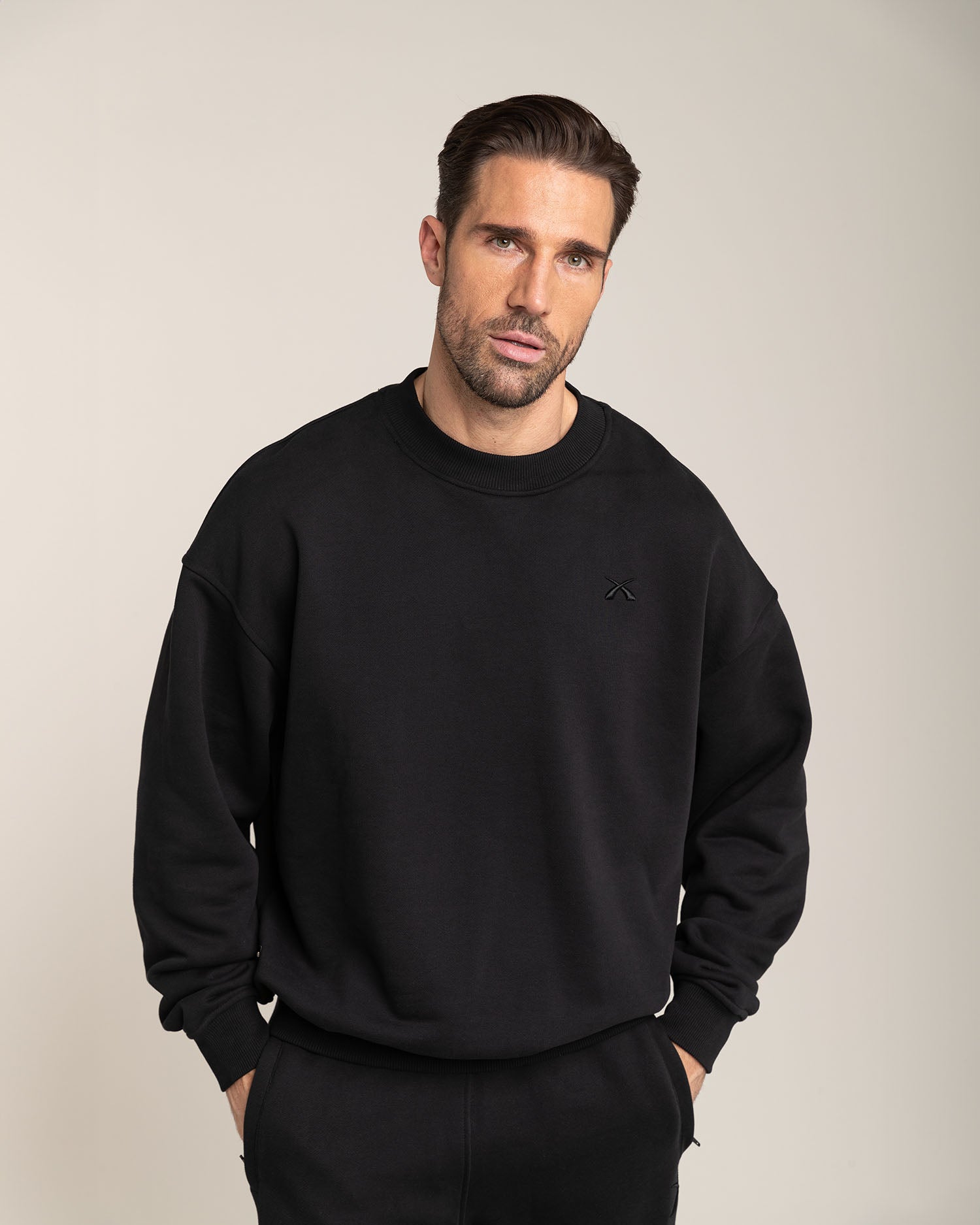 Oversized Sweatshirt Herren Schwarz SQUEQO Streetwear