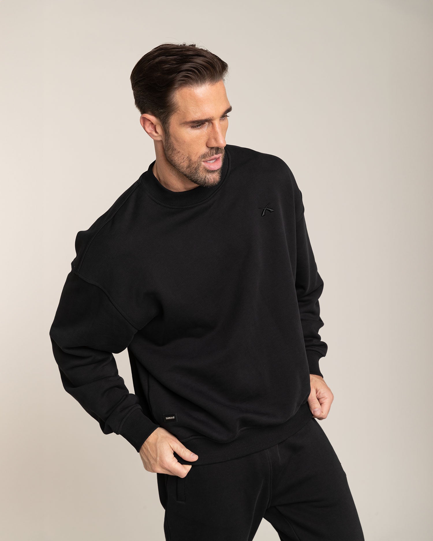 Oversized Sweatshirt Herren Schwarz