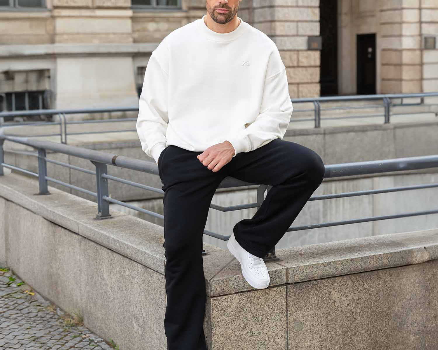 Oversized Sweatshirt Herren Weiß
