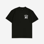 Schwarzes T-Shirt mit weißem SQ Monogramm Print auf der linken Brust, Vorderansicht