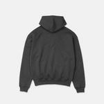 Dunkelgrau melierter Blank Hoodie in der Farbe Charcoal Heather von SQUEQO, Rückansicht.