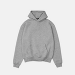 Klassischer Blank Hoodie in der Farbe Heather Grey von SQUEQO, von vorne.