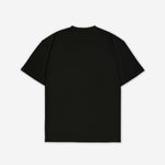 T-Shirt Schwarz Herren mit kleinem weißem Logo, Rückansicht, Design A002.