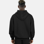 Rückansicht des SQUEQO Oversized Zip Hoodies am Model