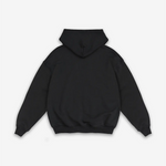 Rückansicht des schwarzen SQUEQO Oversized Zip Hoodies