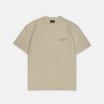 Beiges T-Shirt mit monochromem Studio Berlin SQUEQO Print, Vorderansicht.
