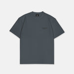 Graues T-Shirt mit monochromem Studio Berlin SQUEQO Print, Vorderansicht.