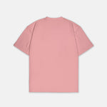 T-Shirt Rosa mit kleinem schwarzem Logo, Rückansicht. Design A003