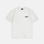 Weißes T-Shirt mit Studio Berlin Print in Schwarz, Vorderansicht.